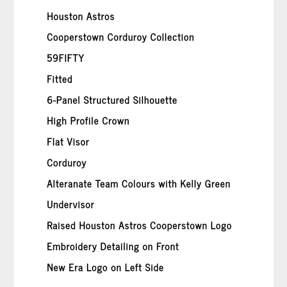 Houston Astros New Era Cooperstown Corduroy 59FIFTY Fitted Hat - Picture 3 of 10